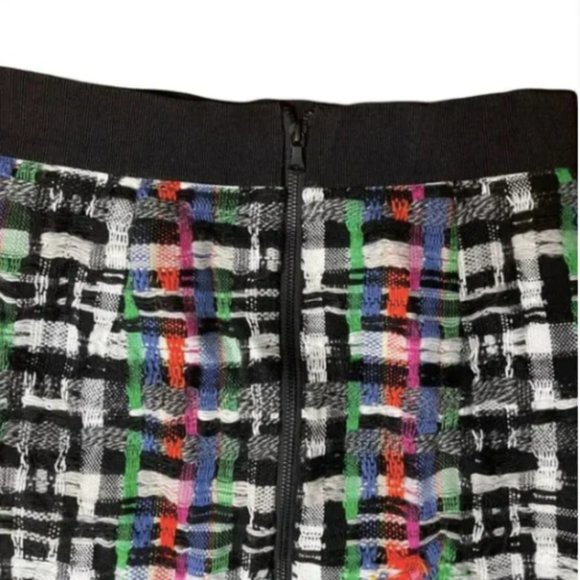Milly Zip Back Tweed Wool Skirt Size 10 - Picture 3 of 7